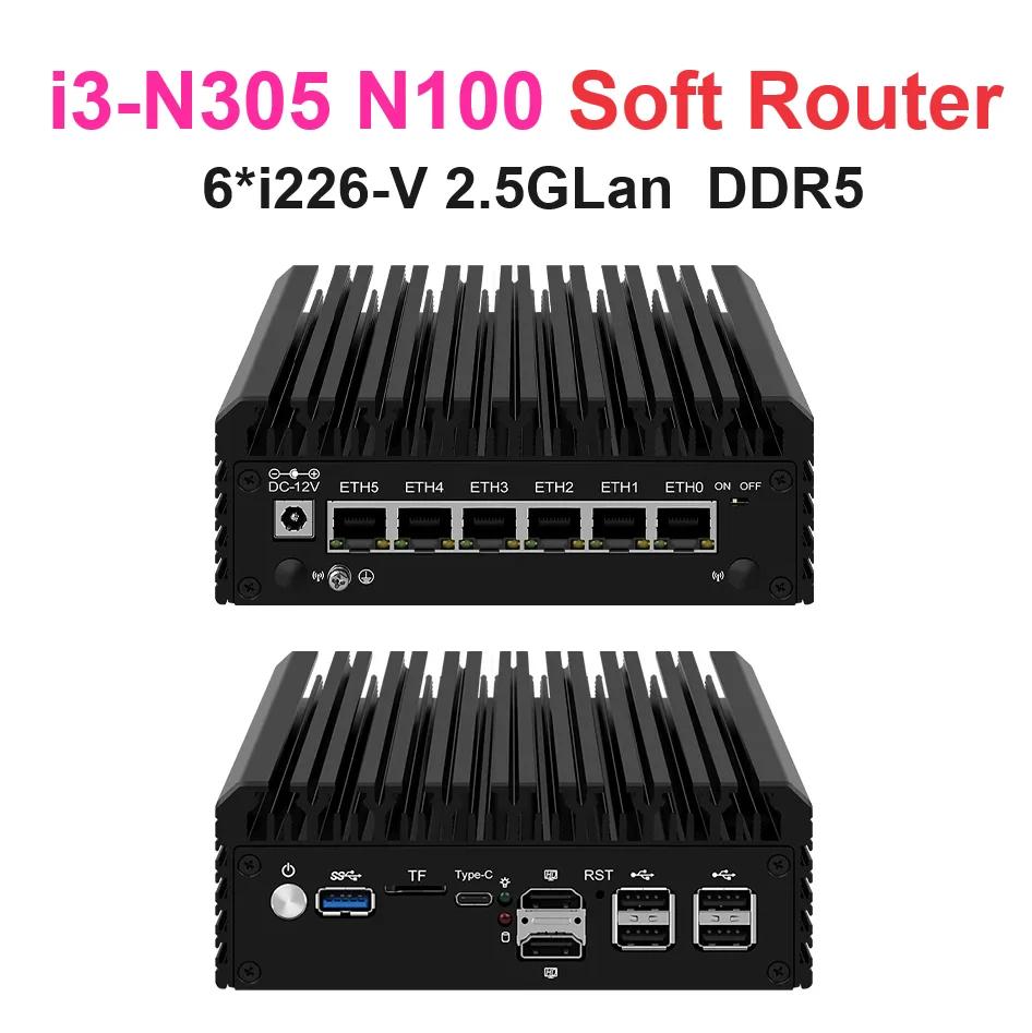 SZBOX i3-N305 N100 Ҹ Ʈ  ̴ PC, 2.5GLan ȭ, DDR5, NVME, Pcie3.0, 2xHD, USB3.2, CŸ, pfSense Proxmox, 6x226-V